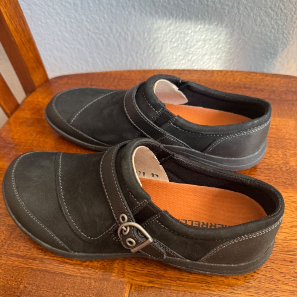 MERRELL Dassie buckle leather black slip-on shoes. J69078 Size 8 - Picture 3 of 7